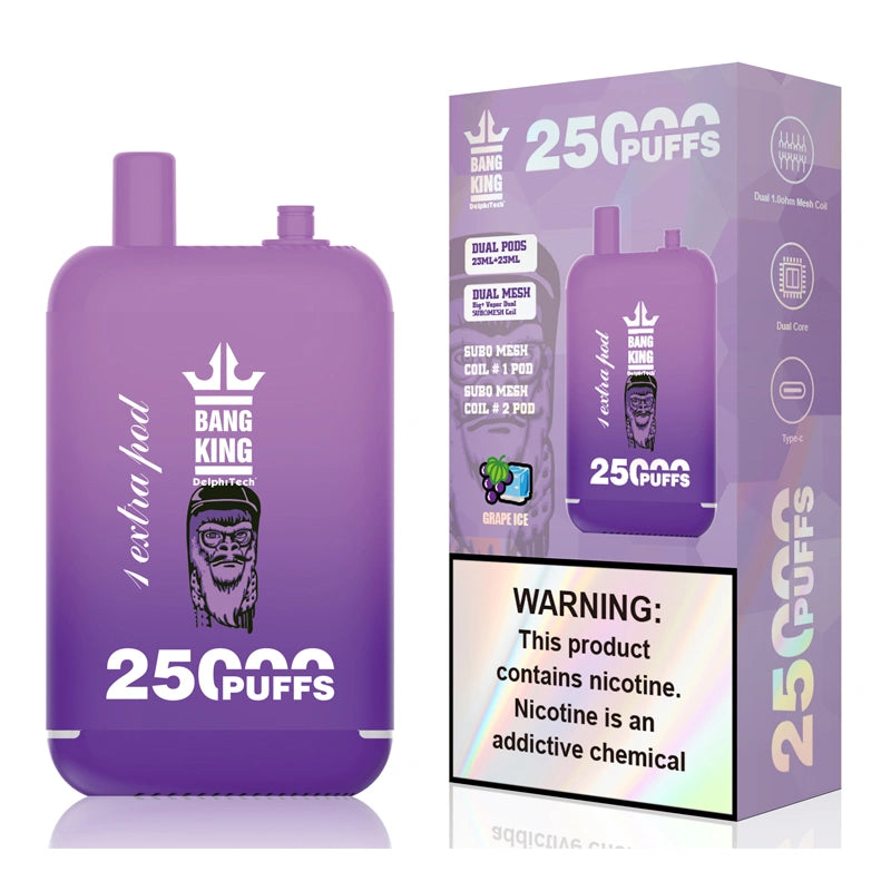 EU Warehouse Bang King 25000 Puffs Dual Pods 2025 Disposable Vape 25K Electronic Cigarette Wholesale