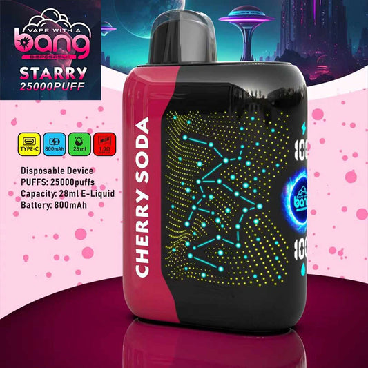 Bang Starry 25000 bouffées 25K 3D Curved Screen Vape Cigarette électronique jetable Wholesale