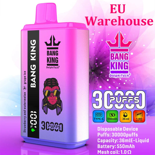 EU Warehouse Bang King 30000 Puffs 2 in 1 Dual Flavors 2025 Disposable Vape 30K Electronic Cigarette Wholesale