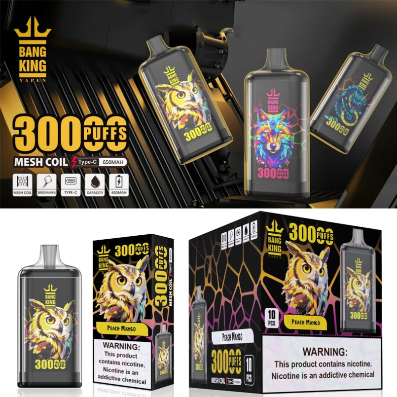 EU Warehouse 30000 Puffs Vape Fast Delivery Bang King Crystal Transparent Design Authentic Factory Cheap Price Tax Free