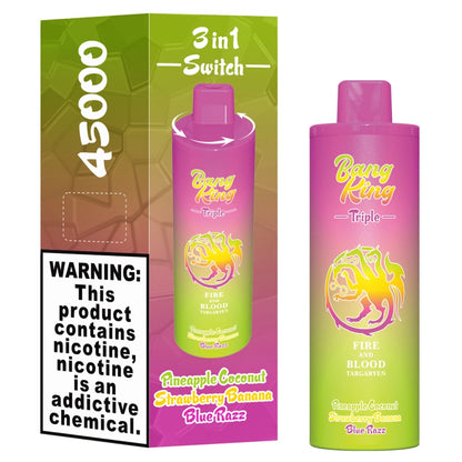 1pc 3 in 1 Bang King 45000 Puffs Cheap Disposable Vape Triple Flavors 45K Shop Online 2pc 5pc