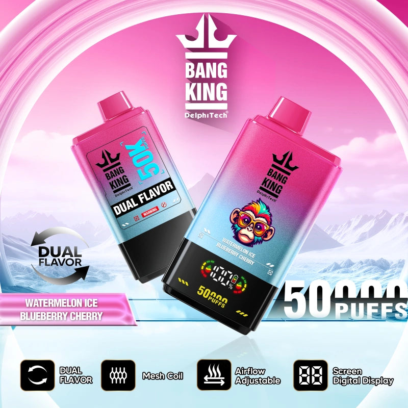 EU Warehouse Puff 50K 2 in 1 Bang King 50000 Puffs Double Flavors Digital Screen 2025 Disposable Vape Shop