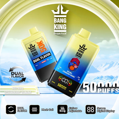 EU Warehouse Puff 50K 2 in 1 Bang King 50000 Puffs Double Flavors Digital Screen 2025 Disposable Vape Shop