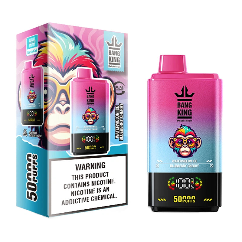 EU Warehouse Puff 50K 2 in 1 Bang King 50000 Puffs Double Flavors Digital Screen 2025 Disposable Vape Shop