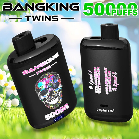Bang King 50000 Puffs 50K Twin 2 in 1 Wholesale Vape Double Flavors Smart Screen Cigarette électronique jetable