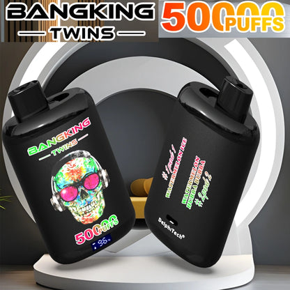 Bang King 50000 Puffs 50K Twin 2 in 1 Wholesale Vape Double Flavors Smart Screen Cigarette électronique jetable