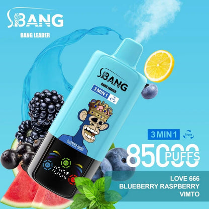 Bang Leader 85000 Puffs 85K Triple Flavors 3 in 1 Wholesale Vape Shop Online Smart Screen Disposable Electronic Cigarette
