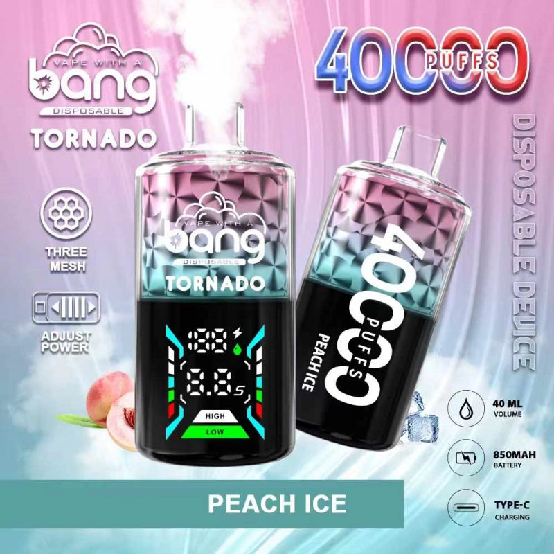 Bang Tornado 40000 Puffs 40K Smart Screen Vape Cigarette électronique jetable Wholesale