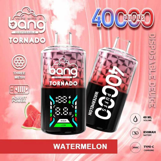 Bang Tornado 40000 Puffs 40K Smart Screen Vape Cigarette électronique jetable Wholesale