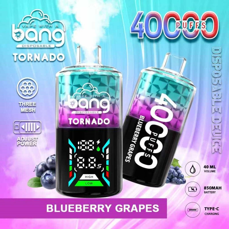 Bang Tornado 40000 Puffs 40K Smart Screen Vape Cigarette électronique jetable Wholesale