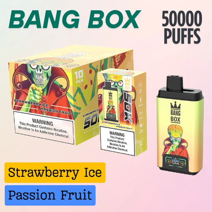 Bang Box 50k Double Flavors Vape Best Seller Wholesale Price-850mAh Battery, 45ml E-liquid, Multiple Nicotine 12 Flavors