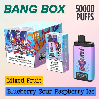 Bang Box 50k Double Flavors Vape Best Seller Wholesale Price-850mAh Battery, 45ml E-liquid, Multiple Nicotine 12 Flavors