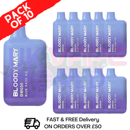 Blue Razz ICE - Bloody Mary 600Puff Box of 10
