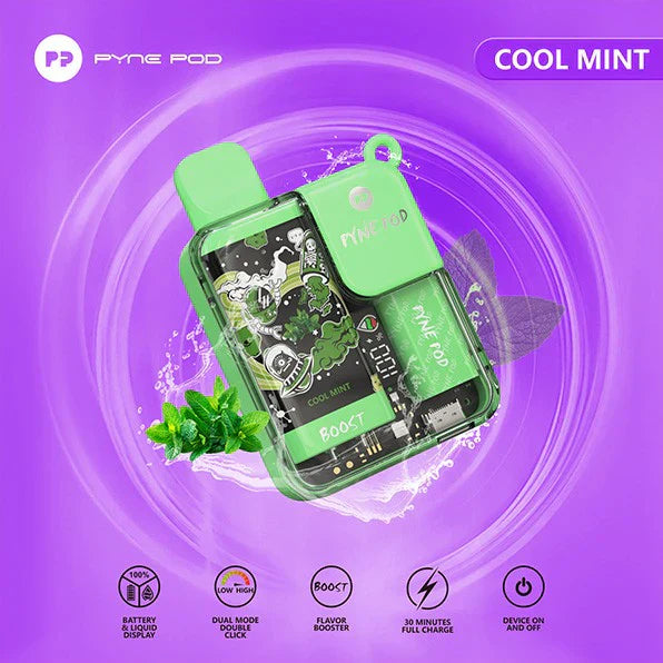 PACK OF 5 PC OFFER - Pynepod 8500 Puffs Disposable Vape 16 Flavors 20mg Nico 2ML Battery Display 550mAh battery