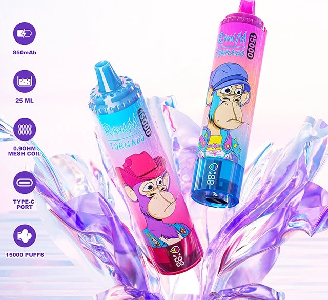 RandM Tornado 15K puffs Disposable E Cigarettes vape  850mAh 0% 2% 5%  47 Flavors 15000 puffs