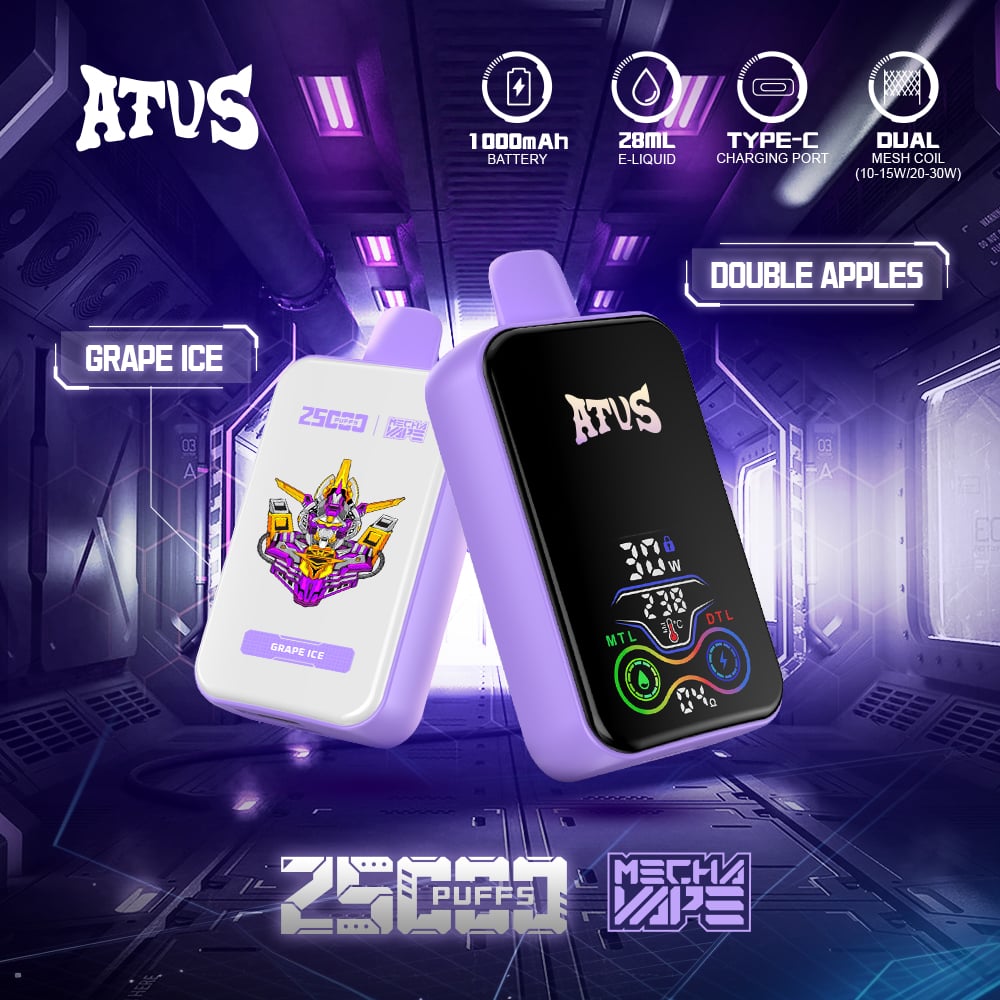 ATVS 25000 Puffs :DTL/MTL Disposable Vape with Smart Full Screen