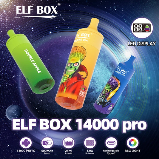 ELF BOX 14000 Puffs Pro 14K LED Screen Vape E Cigarettes jetables Wholesale