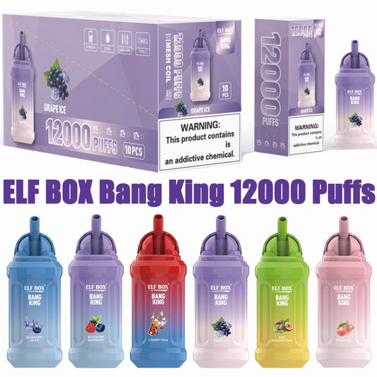 ELF BOX Bang King 12000 Puffs 12K Vape Jetable Flip-Top Bottle E Cigarettes Wholesale
