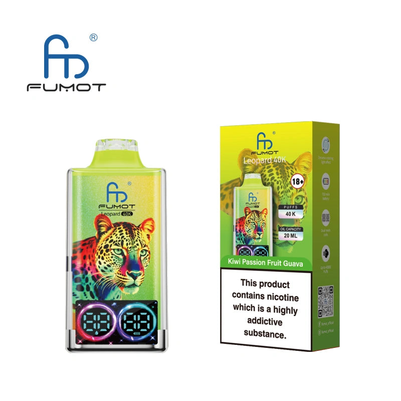 Fumot Leopard 40000 Puffs 40K Crystal Vape Disposable LED Screen Wholesale E Cigarette