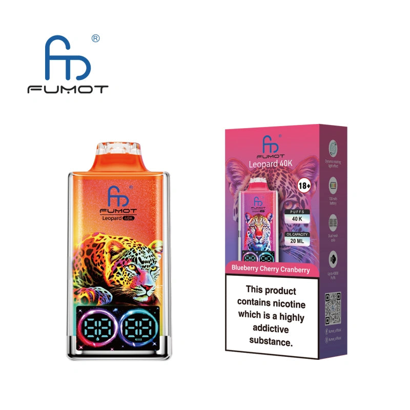 Fumot Leopard 40000 Puffs 40K Crystal Vape Disposable LED Screen Wholesale E Cigarette