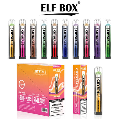 Elf Box Crystal Bar 600 Puffs Vape Cigarette électronique jetable Wholesale