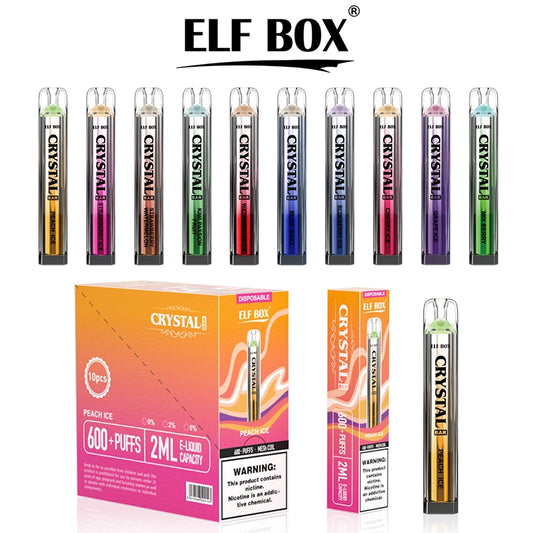 Elf Box Crystal Bar 600 Puffs Vape Cigarette électronique jetable Wholesale