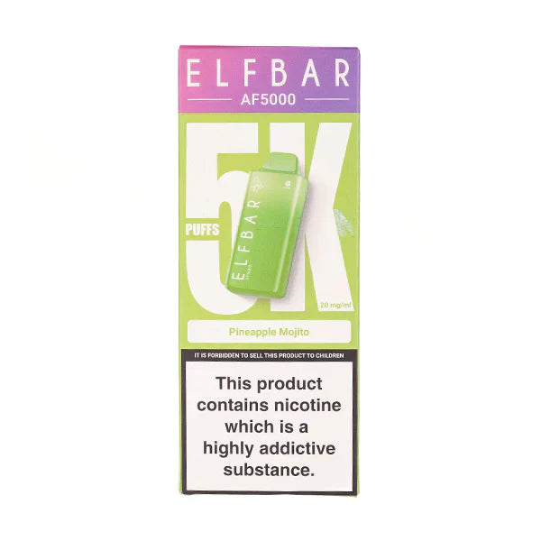 Elf Bar AF5000 Disposable Vape Up To 5000 Puffs 2ml Prefilled E-Liquid 10ml Refill Container