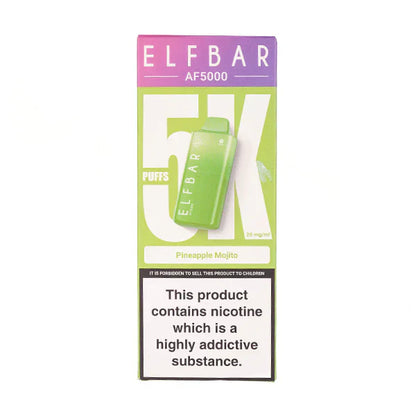 Elf Bar AF5000 Disposable Vape Up To 5000 Puffs 2ml Prefilled E-Liquid 10ml Refill Container