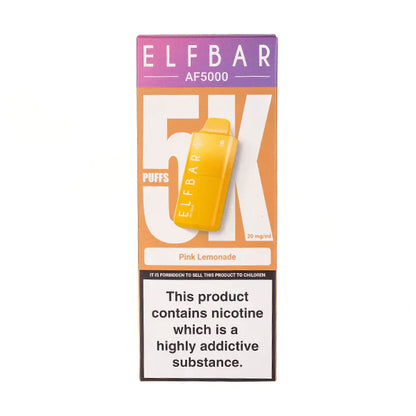 Elf Bar AF5000 Disposable Vape Up To 5000 Puffs 2ml Prefilled E-Liquid 10ml Refill Container