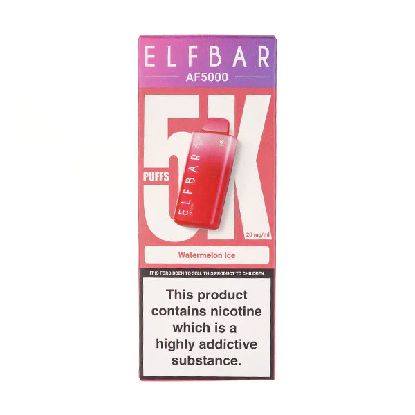 Elf Bar AF5000 Disposable Vape Up To 5000 Puffs 2ml Prefilled E-Liquid 10ml Refill Container