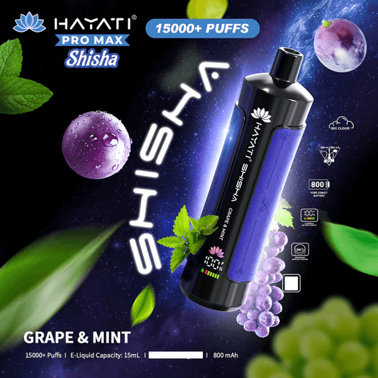 Hayati Shisha 15000 Puffs Disposable Vape Box of 10