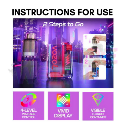 Vozol 10000 10K Puff Vista Plug Vape Kit (20MG) -650mAh Battery, 12ml E-liquid, Multiple Nicotine 18 Flavors
