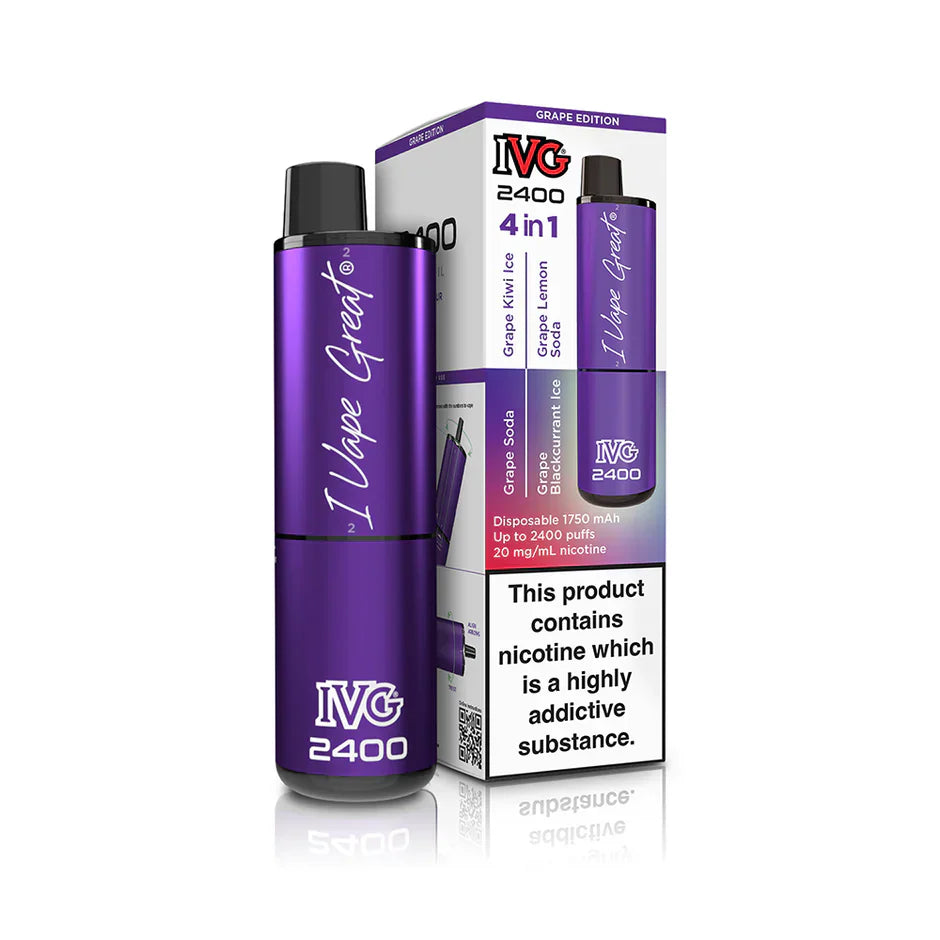 IVG 2400  MULTI FLAVOUR EDITION Disposable Vape lodging 4 x 2ml units 20 mg TPD