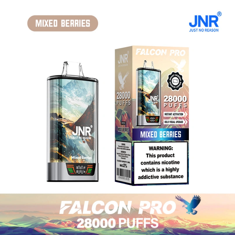 JNR 28000 Puffs Falcon Pro Wholesale Crystal Vape Shop Dual Mesh Coil