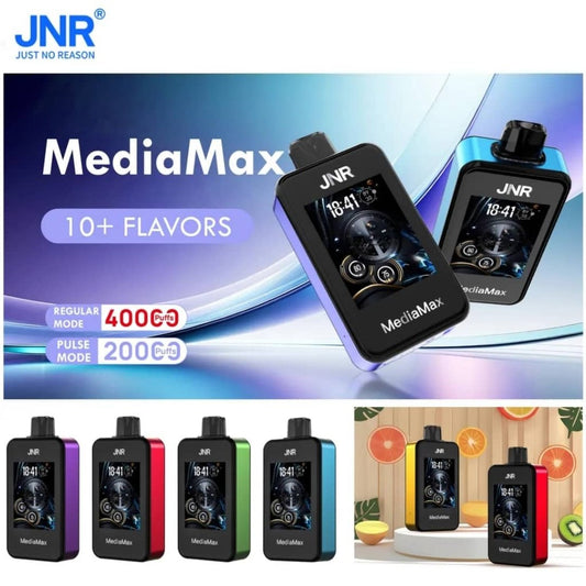 JNR Media Max 40K puffs Disposable E Cigarettes vape 1000 mah Battery 2%  10 Flavors 40000 puffs
