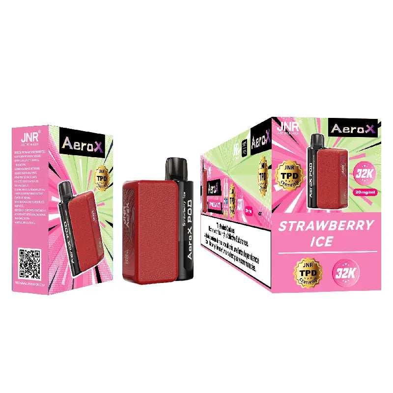 JNR AeroX Refillable Pod 32000 Puffs 32K TPD Certified Vape Wholesale Smart Screen Dual Mesh Coil
