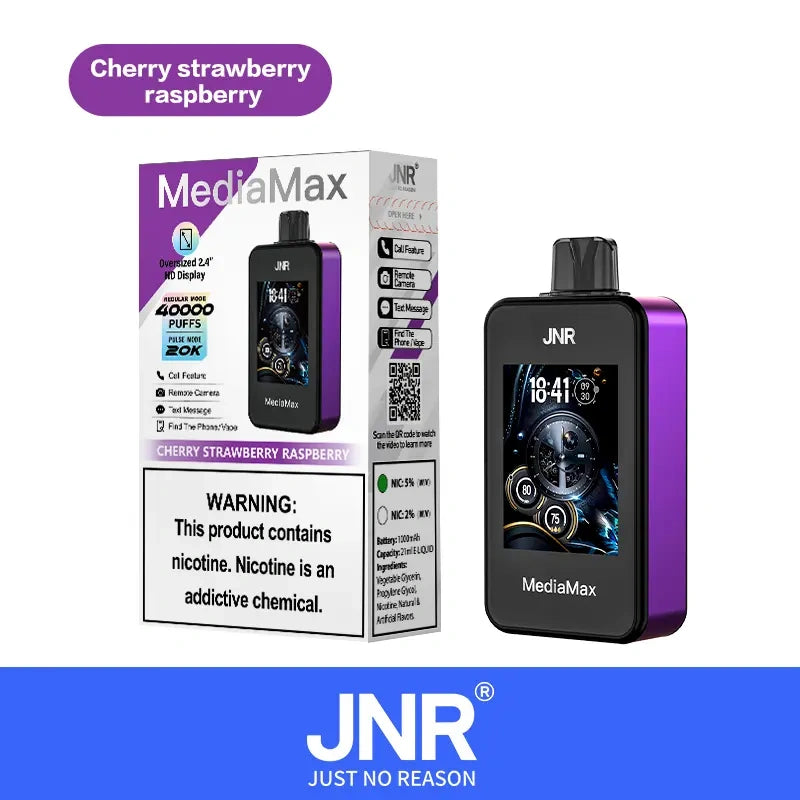 JNR Media Max 40000 Puffs 40K Smart Screen Disposable Vape Adjustable Airflow E Cigarette Wholesale