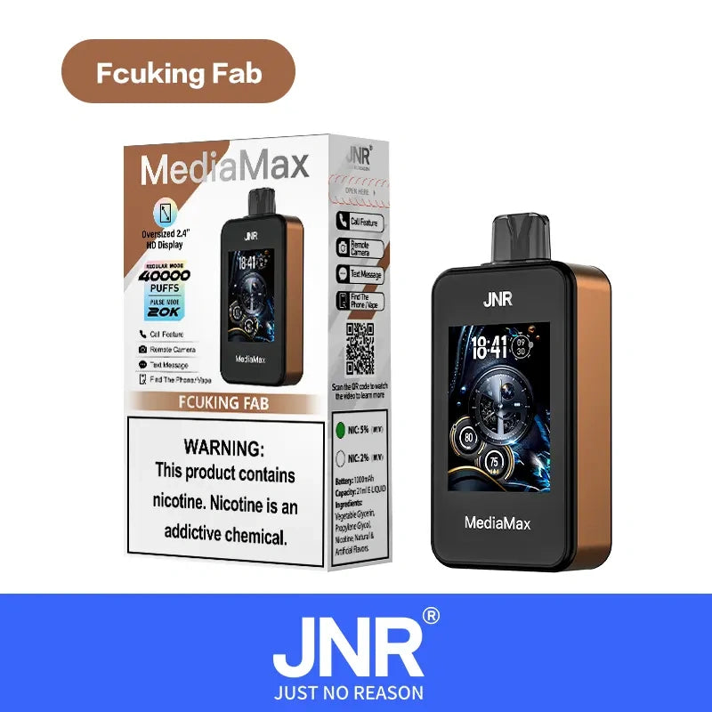 JNR Media Max 40000 Puffs 40K Smart Screen Disposable Vape Adjustable Airflow E Cigarette Wholesale