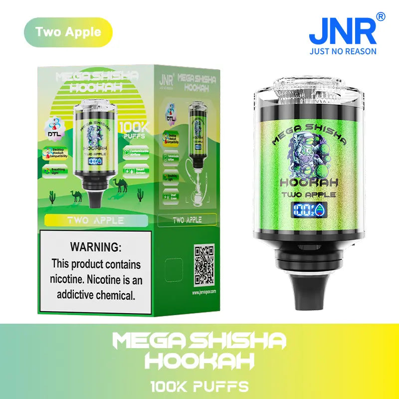Puff 100k JNR Mega Shisha Hookah 100000 Puffs Smart Screen Disposable Vape Wholesale  DTL Breathing Light