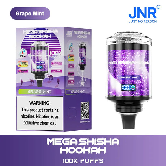 Puff 100k JNR Mega Shisha Hookah 100000 Puffs Smart Screen Disposable Vape Wholesale  DTL Breathing Light