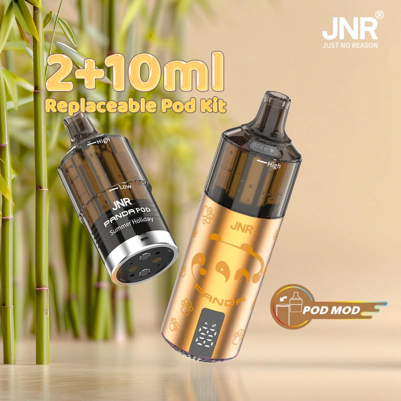 JNR Panda Pod Kit TPD Certified Vape 25500 Puffs 2ml Prefilled Pod 10ml Refillable Bottle 850mAh Rechargeable Battery