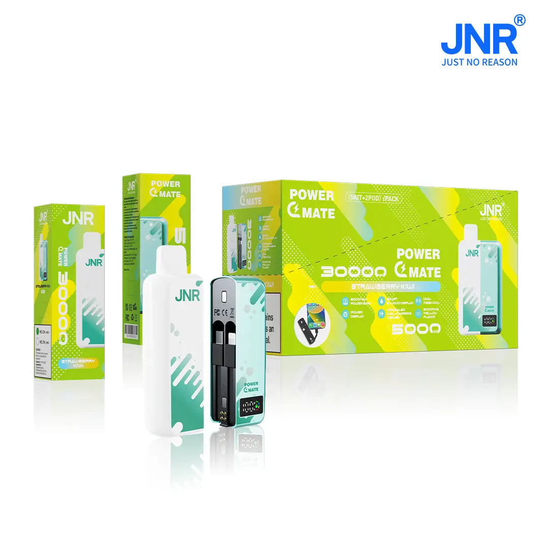 JNR Power Mate 30000 Puffs 30K Smart Screen Pod Vape 5000mAh Power Bank Wholesale
