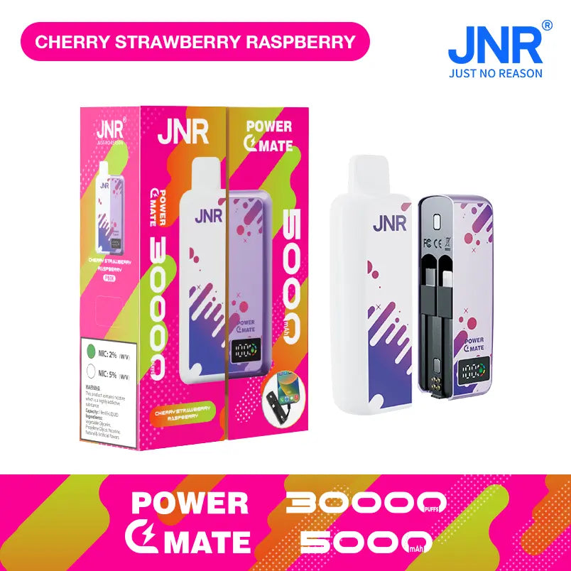 JNR Power Mate 30000 Puffs 30K Smart Screen Pod Vape 5000mAh Power Bank Wholesale