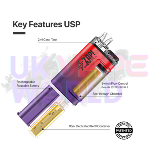 Zap Instafill Bar 3500 Puff Gummy Bear