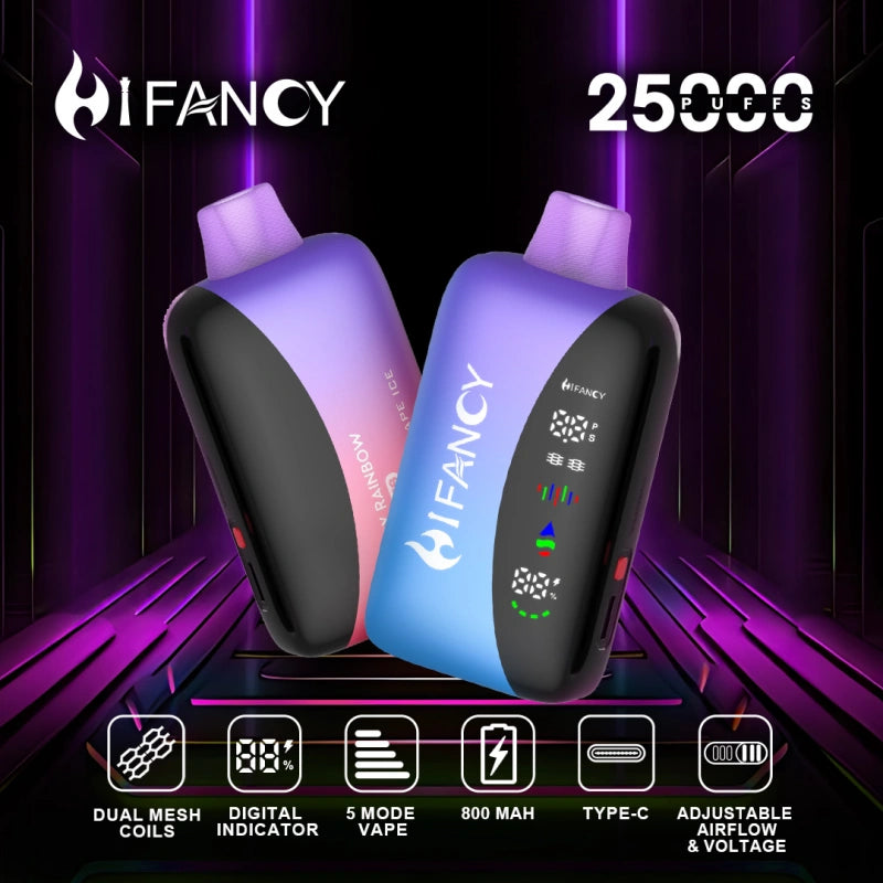 Puff 25k Hifancy 25000 Puffs Rainbow EU Disposable Vape Full Smart Screen Touch Switch