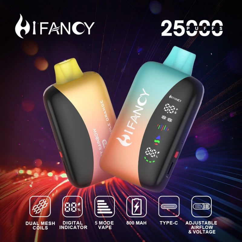Puff 25k Hifancy 25000 Puffs Rainbow EU Disposable Vape Full Smart Screen Touch Switch
