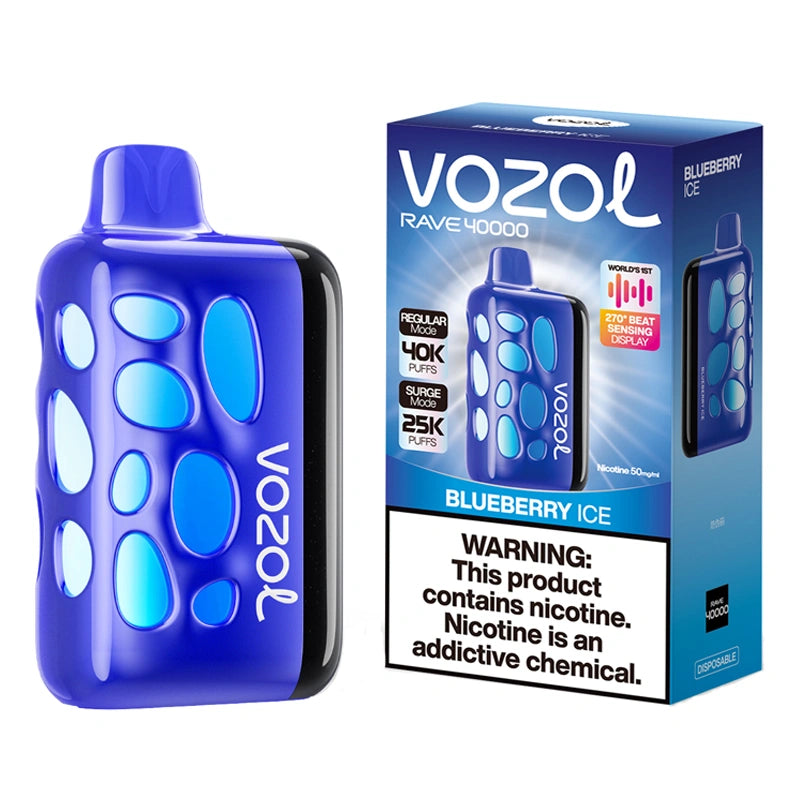 Puffs 40k Vozol Rave 40000 Puffs Disposable Vape Smart Screen 5% Nicotine