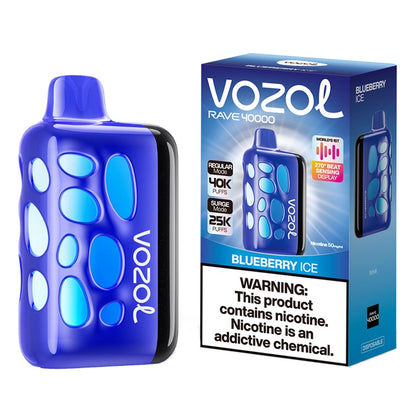 Puffs 40k Vozol Rave 40000 Puffs Disposable Vape Smart Screen 5% Nicotine