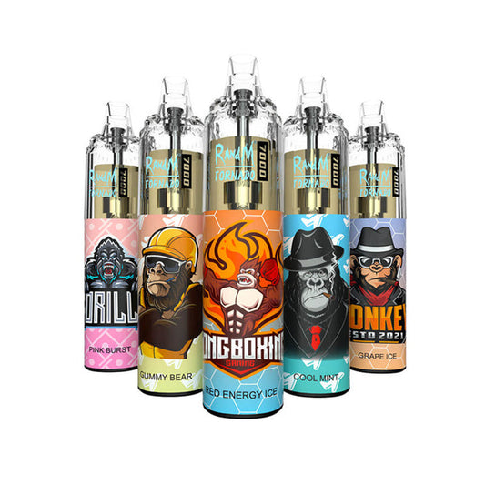 Original Randm Tornado 7000 7k Puffs Disposable Vape Electronic Cigarette Fumot 7k Puff With Rgb Lights