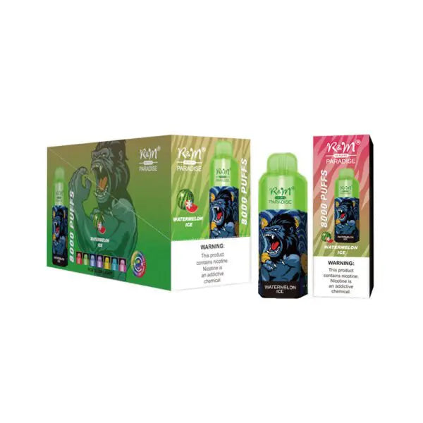 R&M Paradise 8000 puffs 0% 2% 3% 5% Nicotine Rechargeable Disposable vape